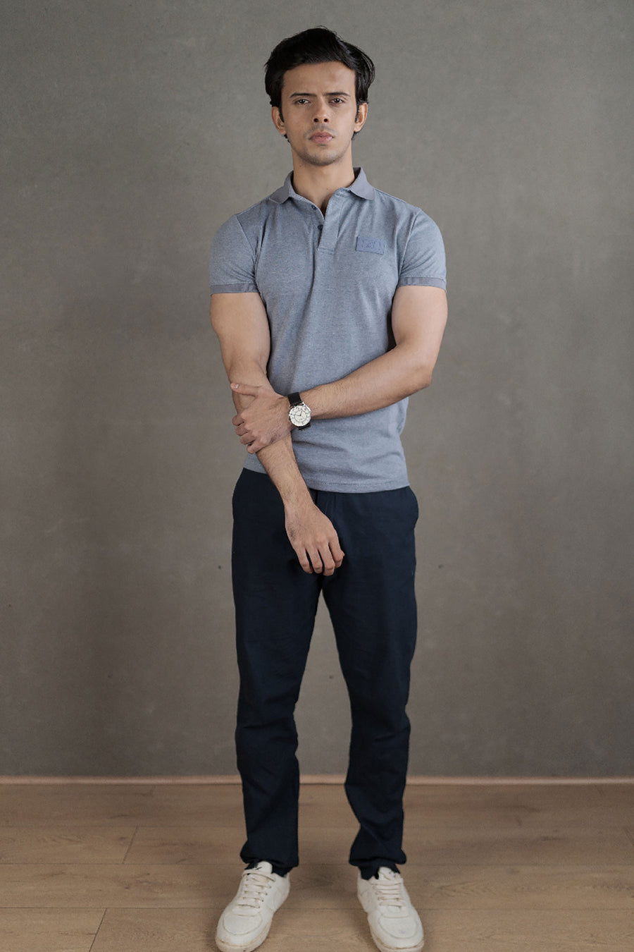 Men’s Coffee-Infused Blue Polo