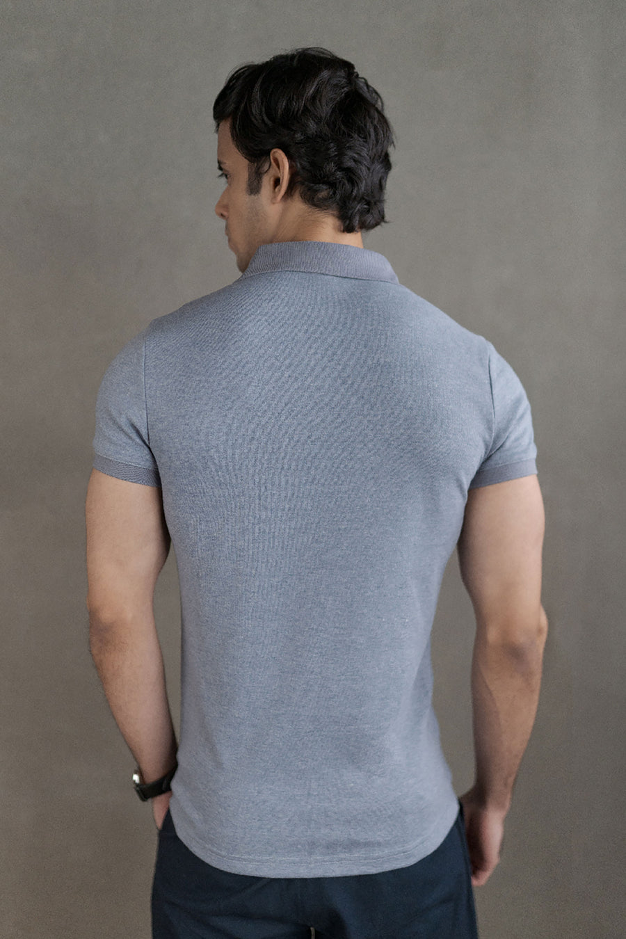 Men’s Coffee-Infused Blue Polo