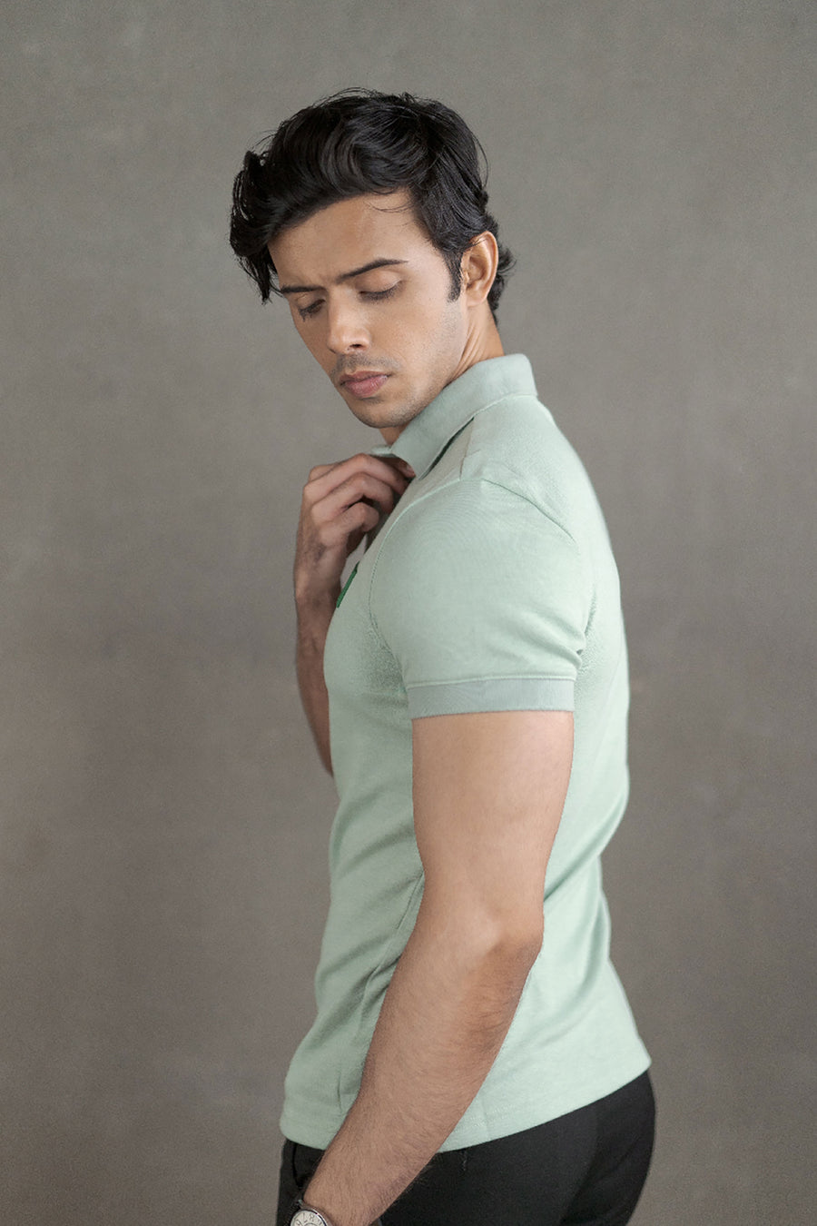 Men’s Coffee-Infused Green Polo