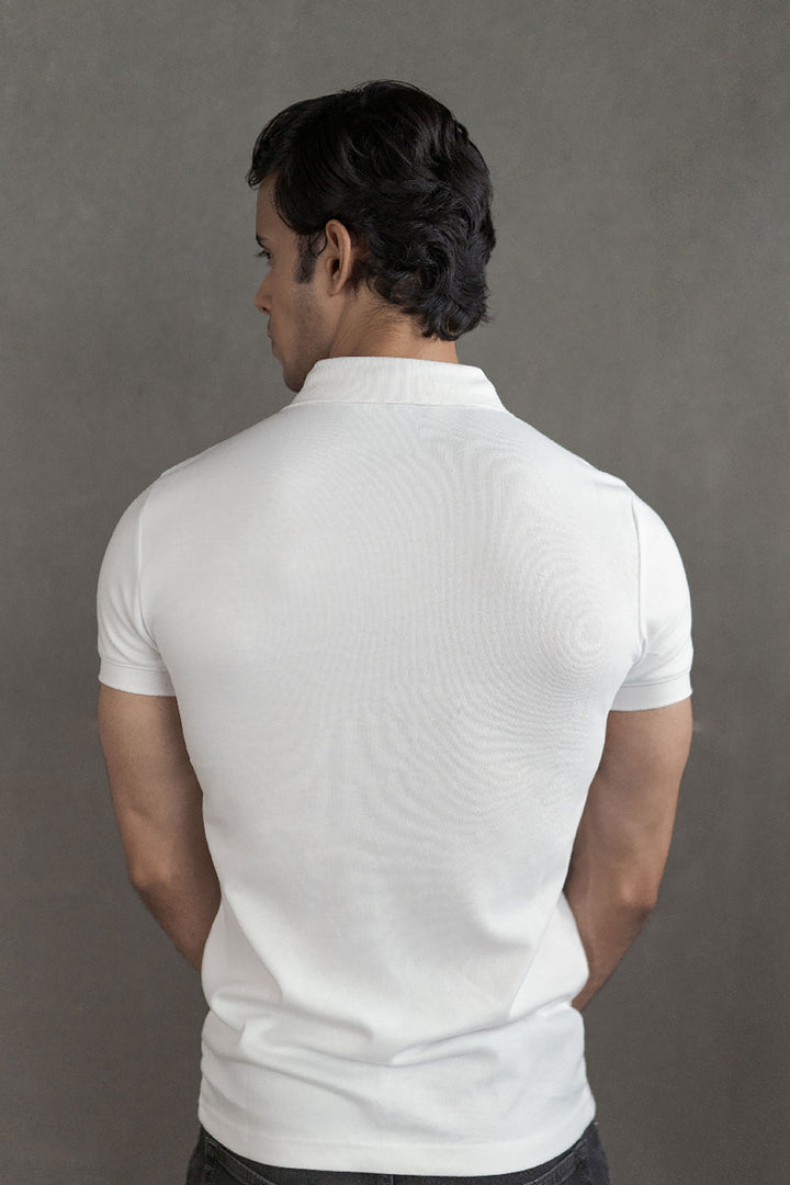 Men’s Coffee-Infused White Polo