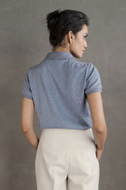 Women’s Coffee-Infused Blue Polo