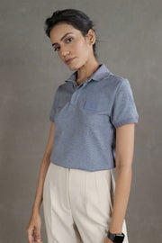 Women’s Coffee-Infused Blue Polo