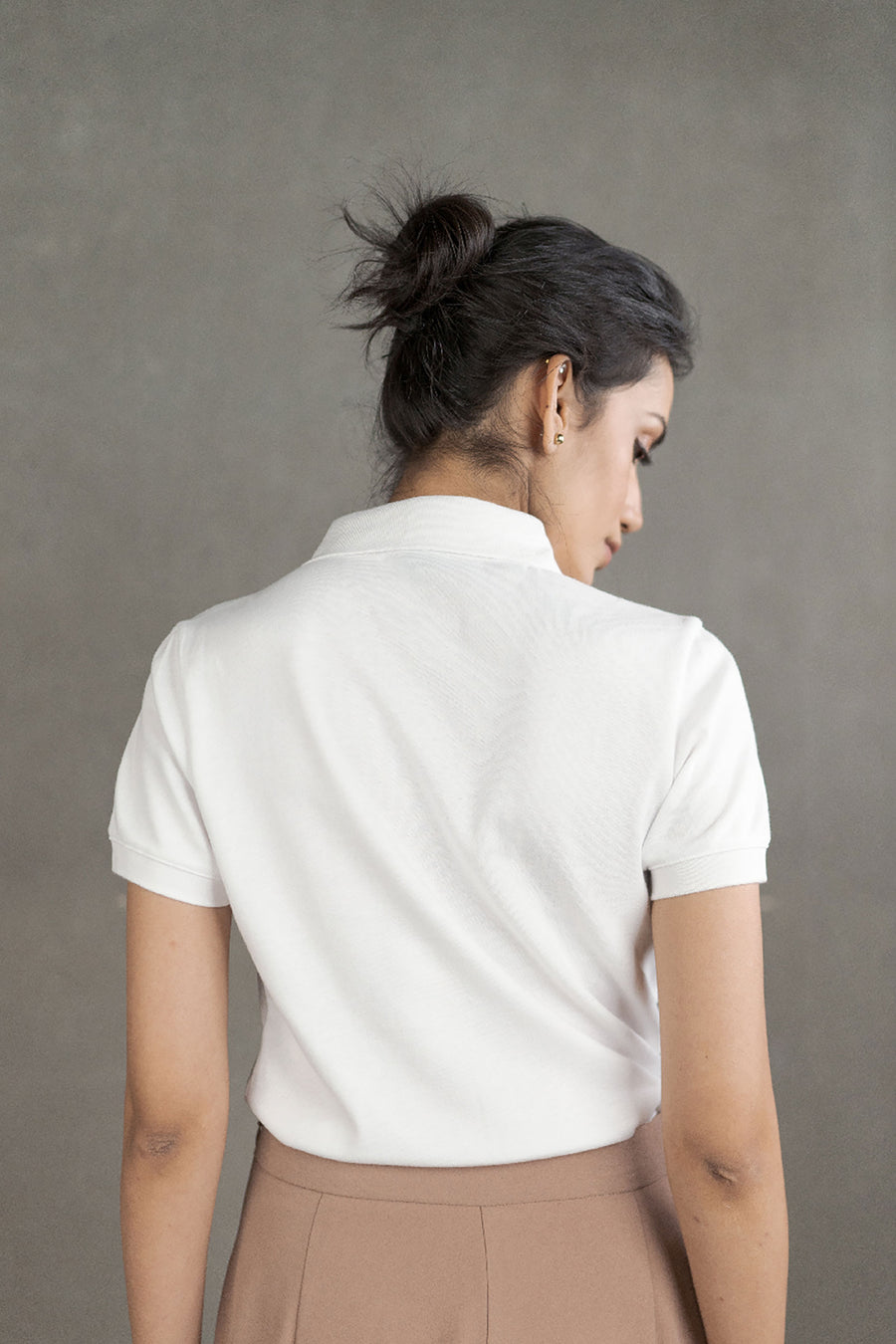 Women’s Coffee-Infused White Polo